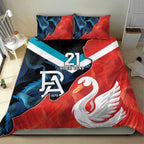 Swans-Port Adelaide Football Custom Bedding Set Cracked Metal Style