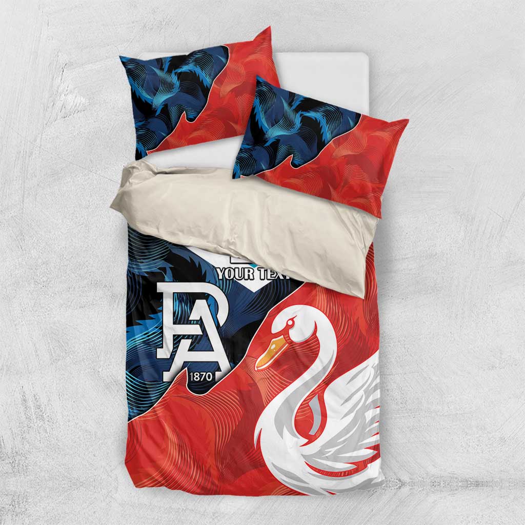 Swans-Port Adelaide Football Custom Bedding Set Cracked Metal Style