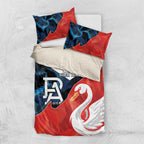 Swans-Port Adelaide Football Custom Bedding Set Cracked Metal Style