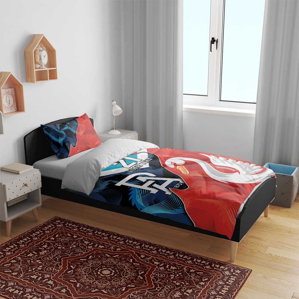 Swans-Port Adelaide Football Custom Bedding Set Cracked Metal Style