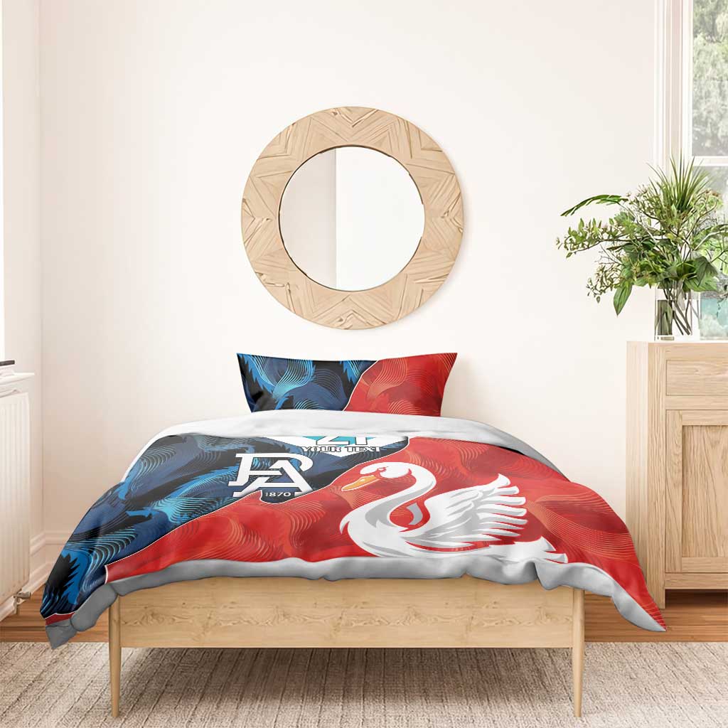 Swans-Port Adelaide Football Custom Bedding Set Cracked Metal Style
