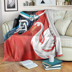 Swans-Port Adelaide Football Custom Blanket Cracked Metal Style