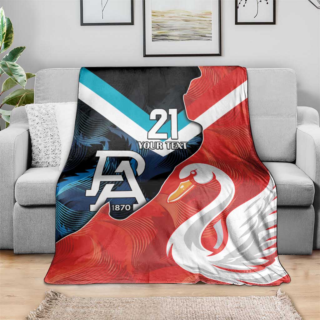 Swans-Port Adelaide Football Custom Blanket Cracked Metal Style