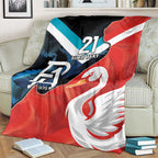 Swans-Port Adelaide Football Custom Blanket Cracked Metal Style