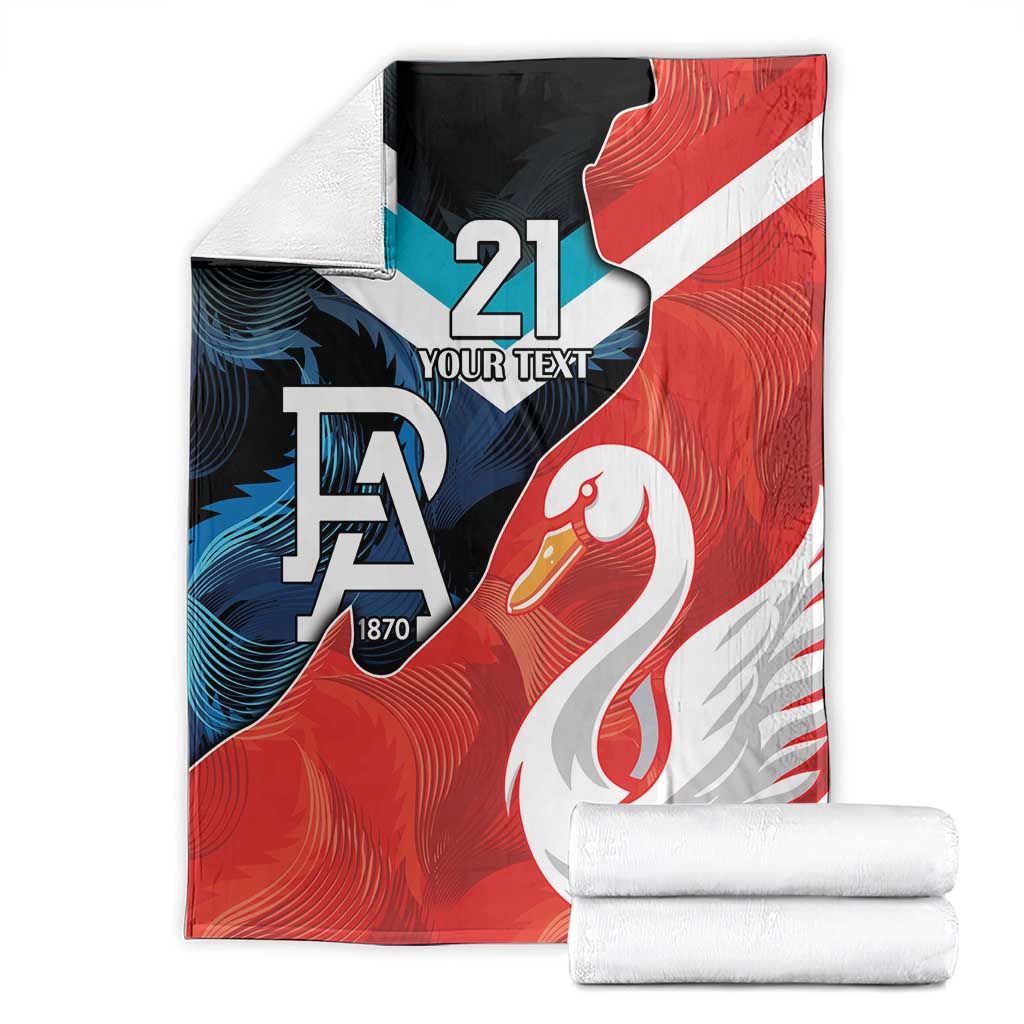 Swans-Port Adelaide Football Custom Blanket Cracked Metal Style