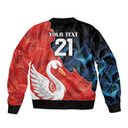 Swans-Port Adelaide Football Custom Bomber Jacket Cracked Metal Style