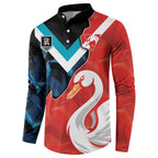 Swans-Port Adelaide Football Custom Button Sweatshirt Cracked Metal Style