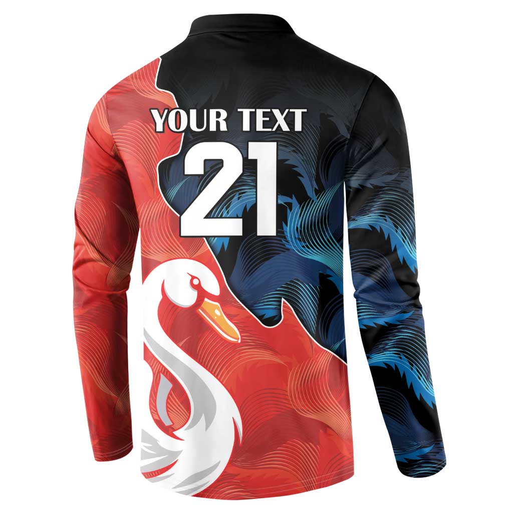 Swans-Port Adelaide Football Custom Button Sweatshirt Cracked Metal Style
