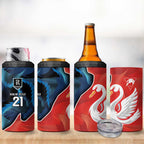 Swans-Port Adelaide Football Custom 4 in 1 Can Cooler Tumbler Cracked Metal Style