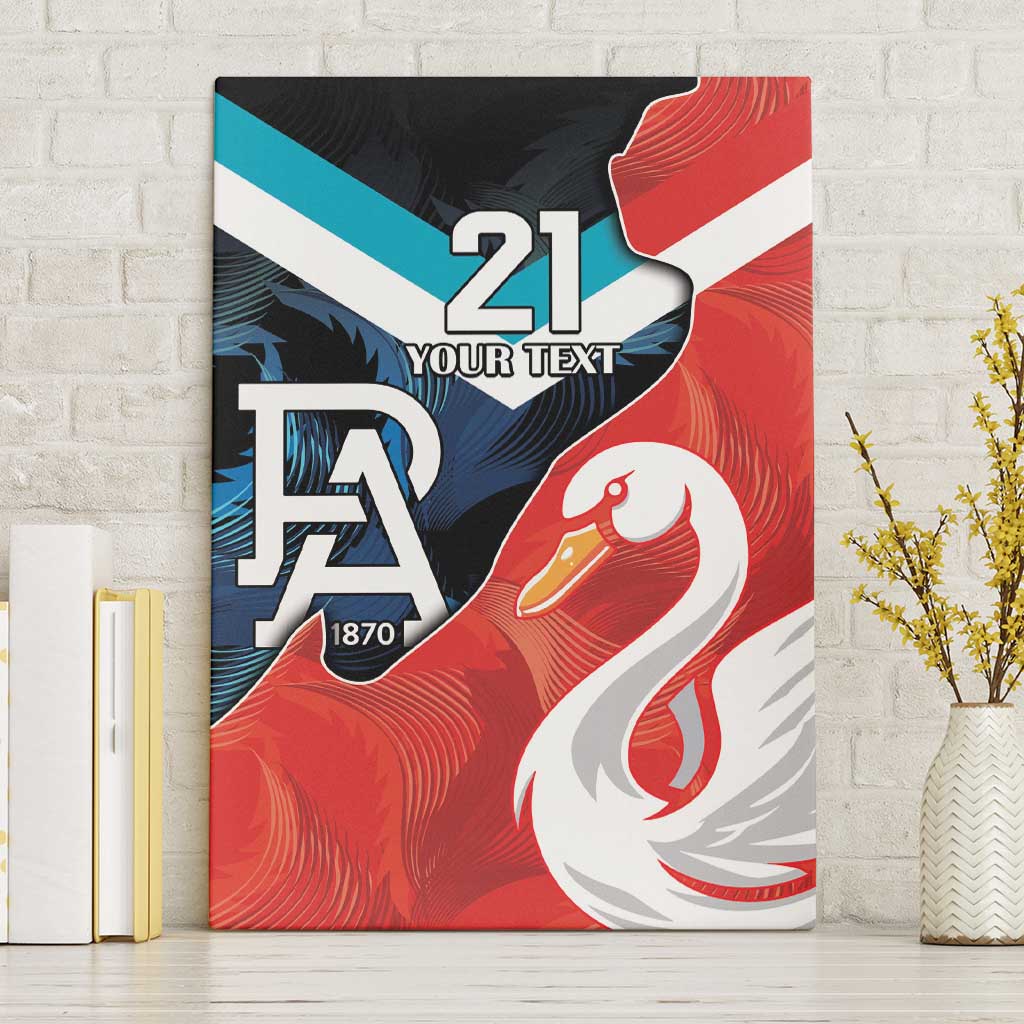 Swans-Port Adelaide Football Custom Canvas Wall Art Cracked Metal Style