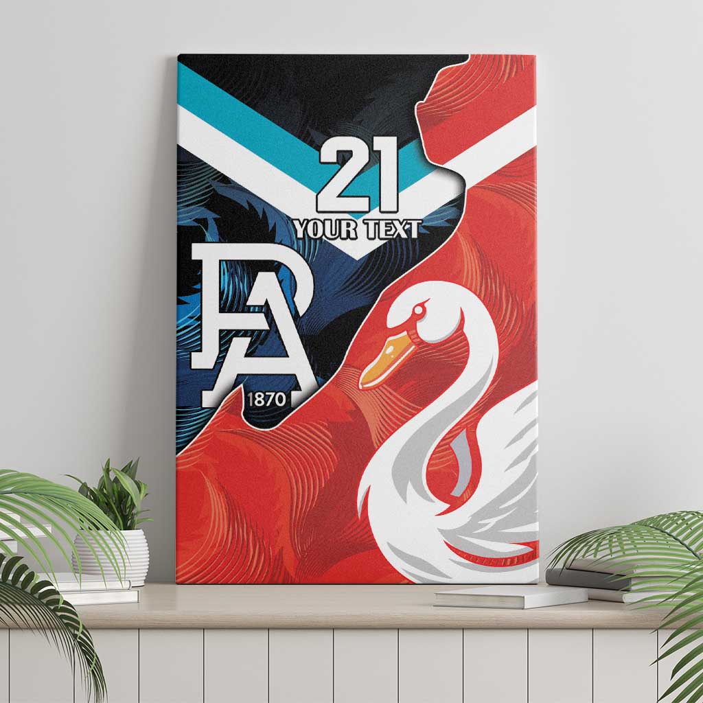 Swans-Port Adelaide Football Custom Canvas Wall Art Cracked Metal Style