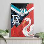 Swans-Port Adelaide Football Custom Canvas Wall Art Cracked Metal Style