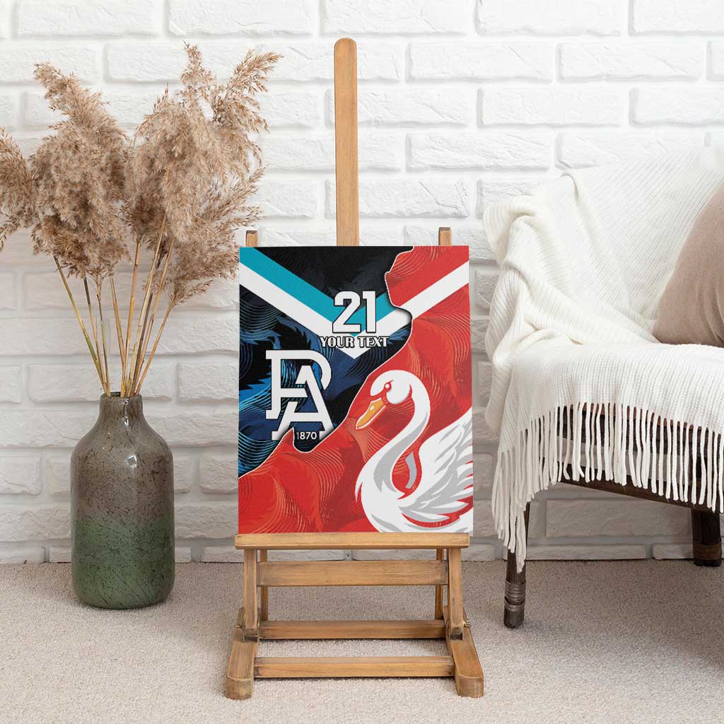 Swans-Port Adelaide Football Custom Canvas Wall Art Cracked Metal Style