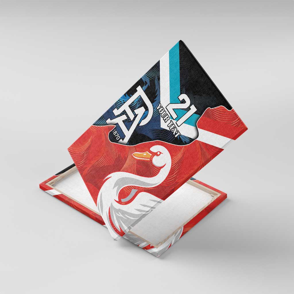 Swans-Port Adelaide Football Custom Canvas Wall Art Cracked Metal Style
