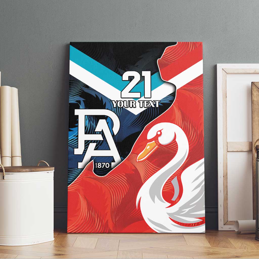 Swans-Port Adelaide Football Custom Canvas Wall Art Cracked Metal Style