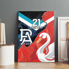 Swans-Port Adelaide Football Custom Canvas Wall Art Cracked Metal Style