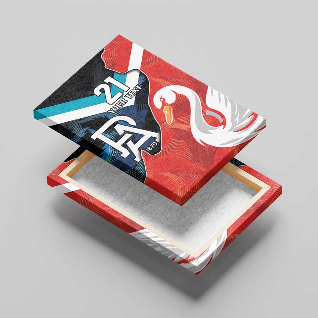 Swans-Port Adelaide Football Custom Canvas Wall Art Cracked Metal Style