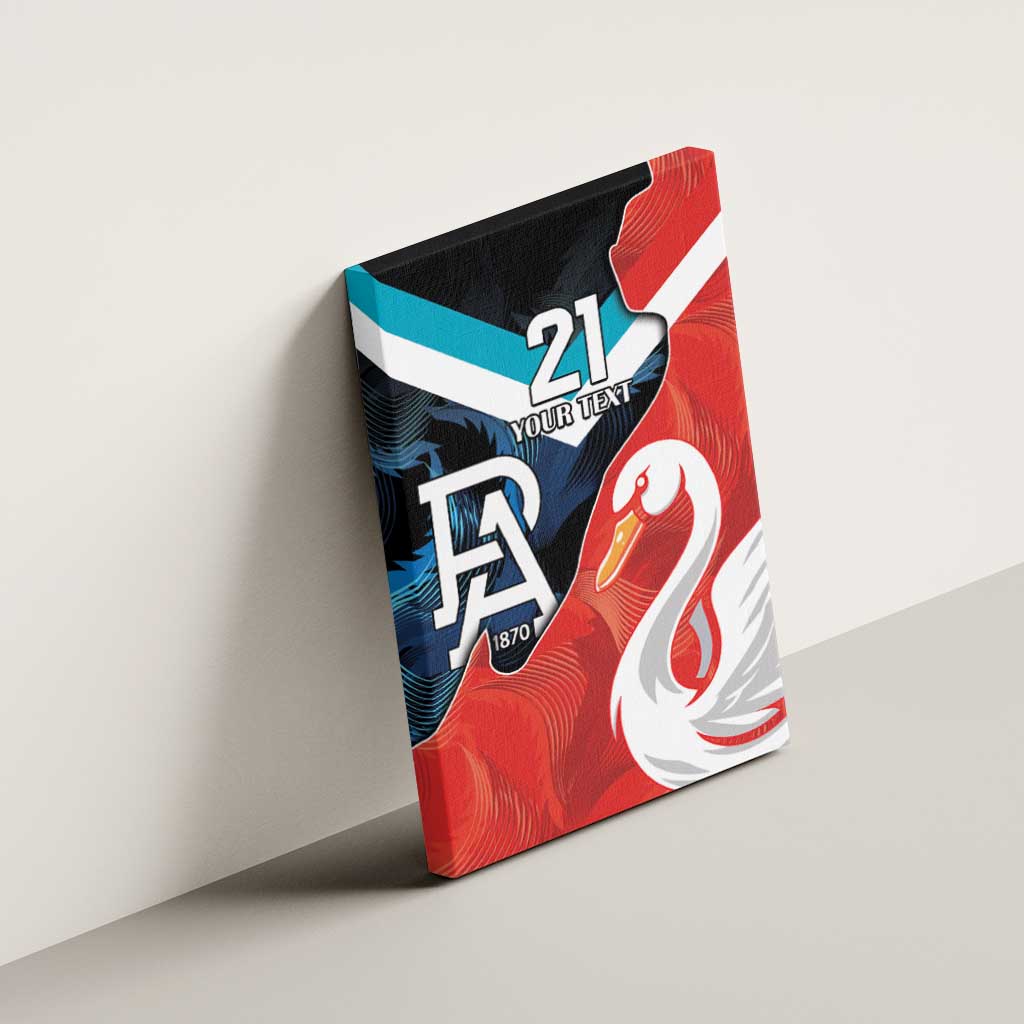 Swans-Port Adelaide Football Custom Canvas Wall Art Cracked Metal Style