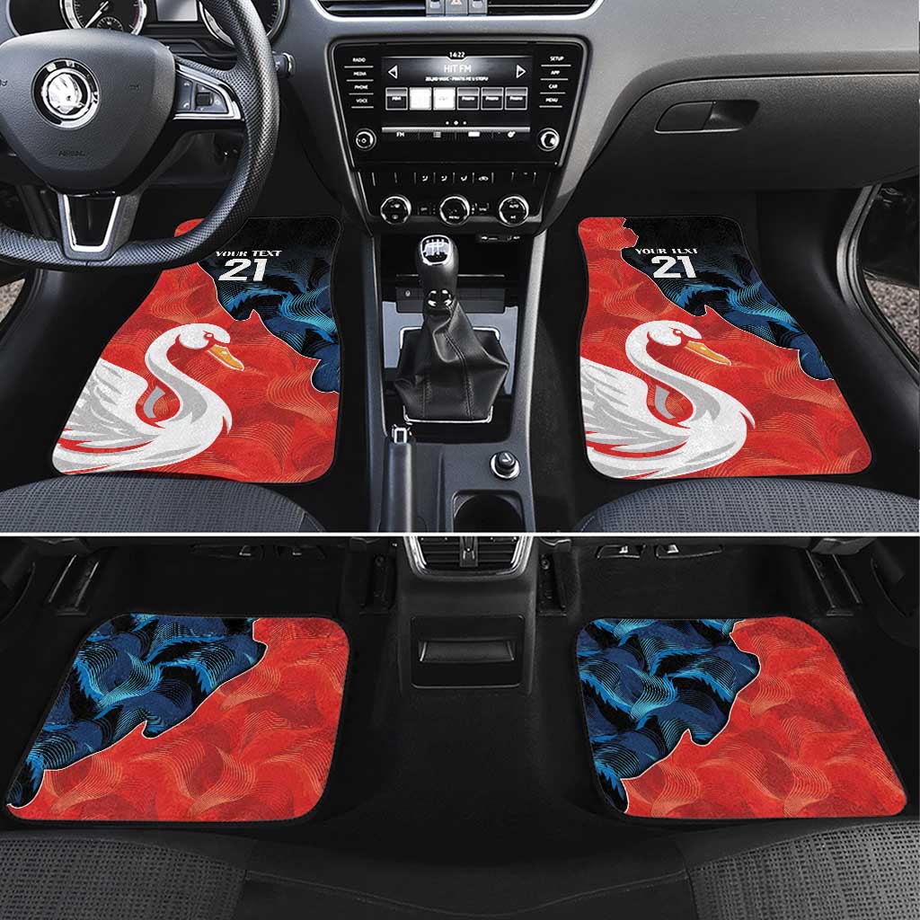 Swans-Port Adelaide Football Custom Car Mats Cracked Metal Style