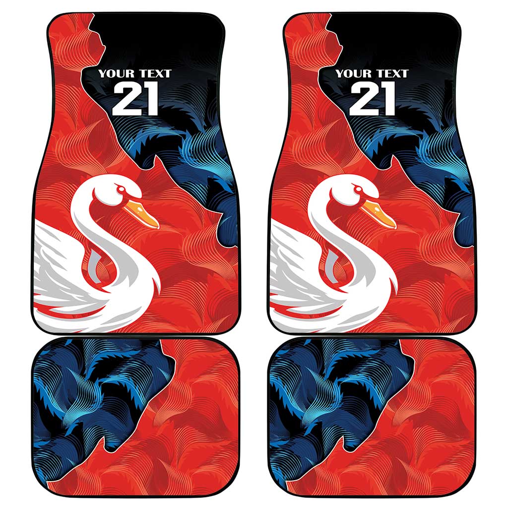 Swans-Port Adelaide Football Custom Car Mats Cracked Metal Style