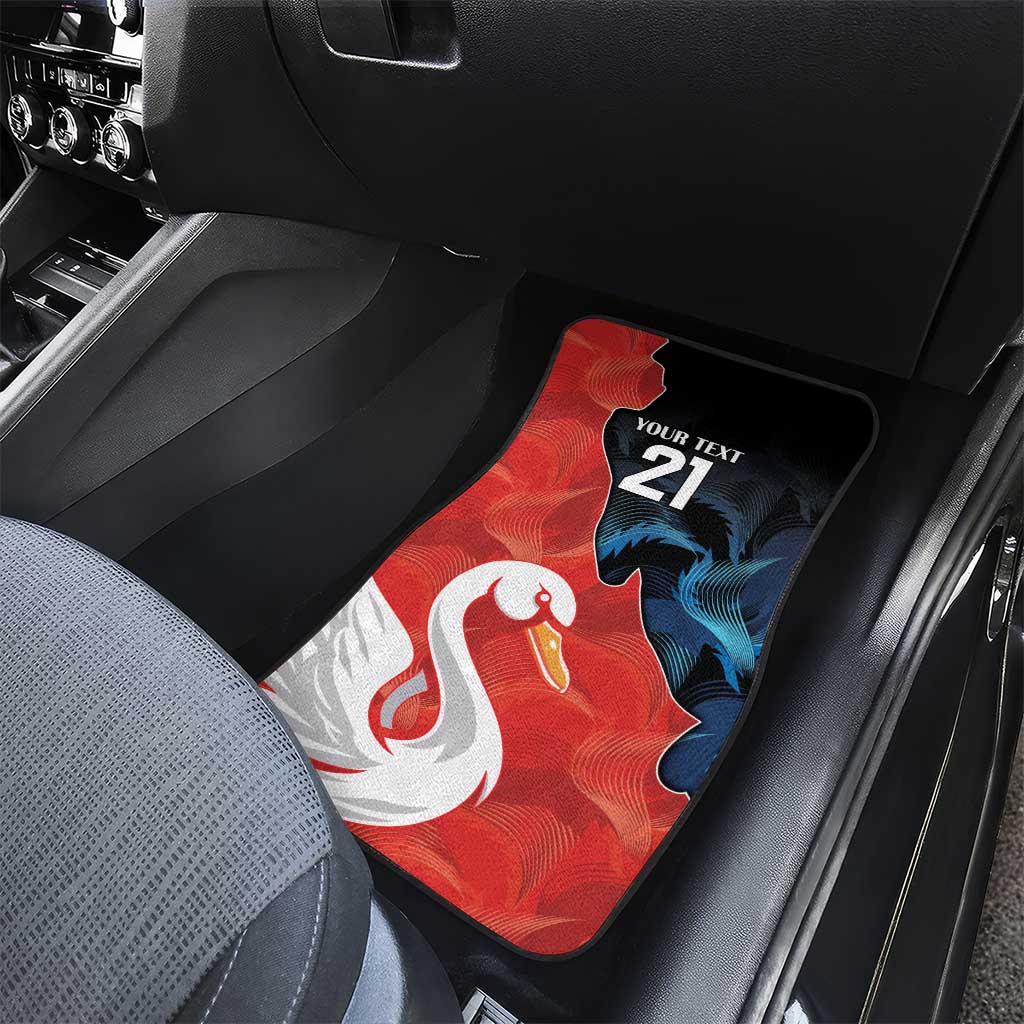Swans-Port Adelaide Football Custom Car Mats Cracked Metal Style