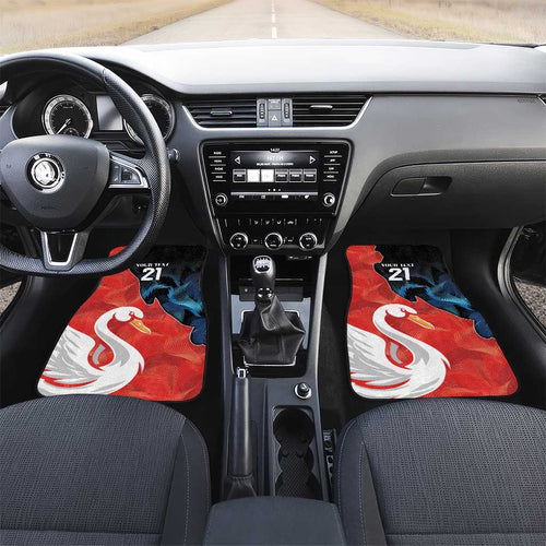 Swans-Port Adelaide Football Custom Car Mats Cracked Metal Style