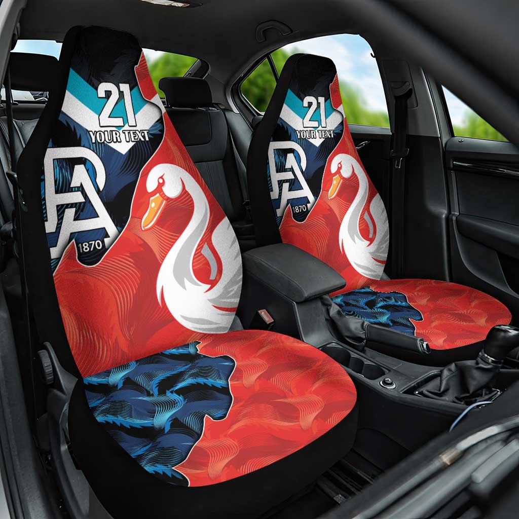 Swans-Port Adelaide Football Custom Car Seat Cover Cracked Metal Style