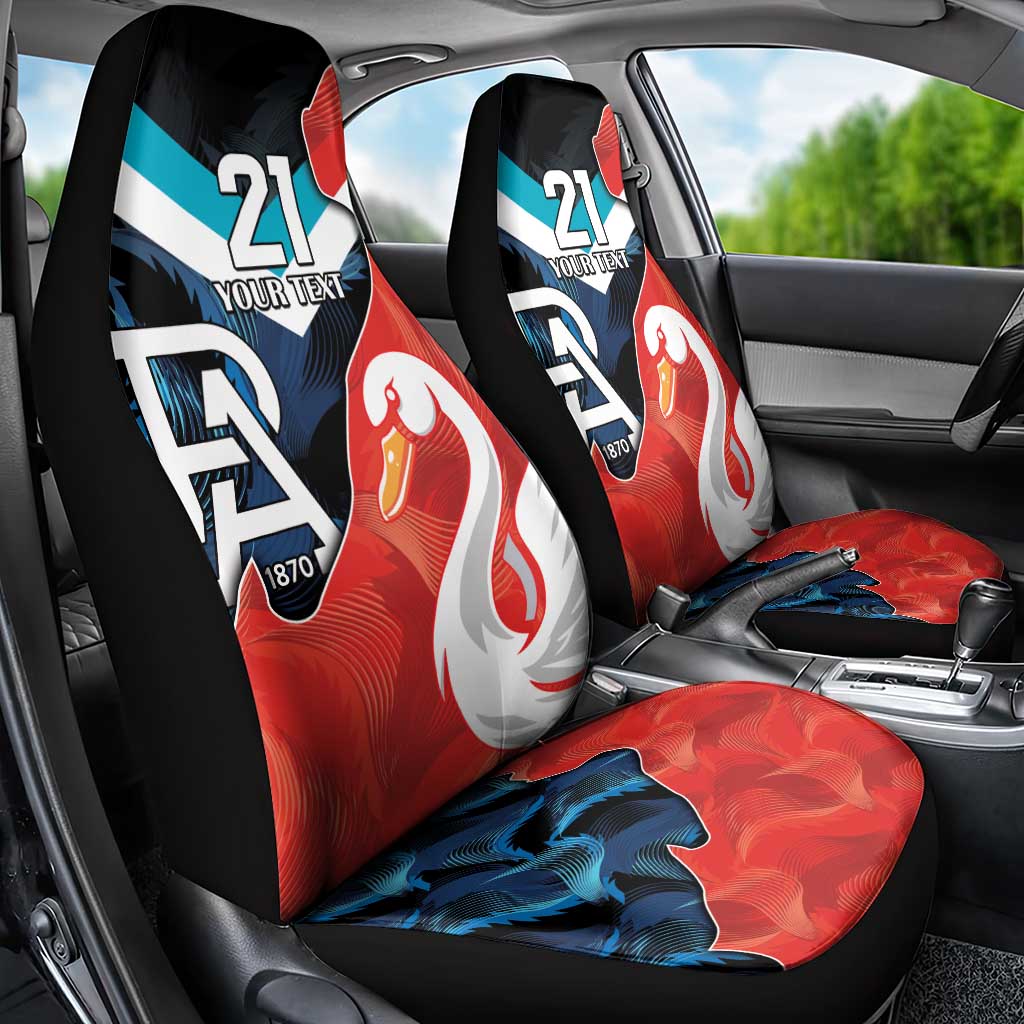 Swans-Port Adelaide Football Custom Car Seat Cover Cracked Metal Style