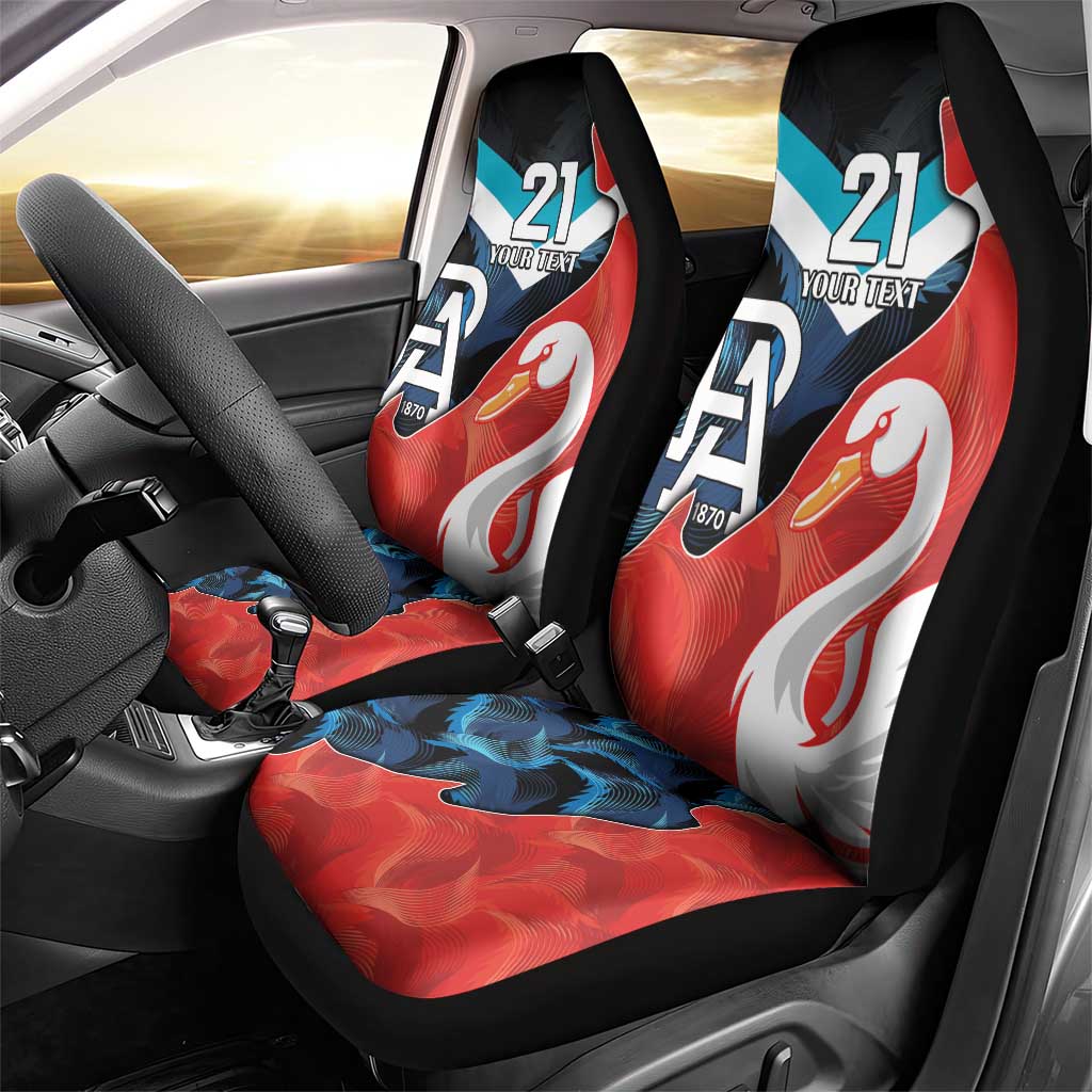 Swans-Port Adelaide Football Custom Car Seat Cover Cracked Metal Style