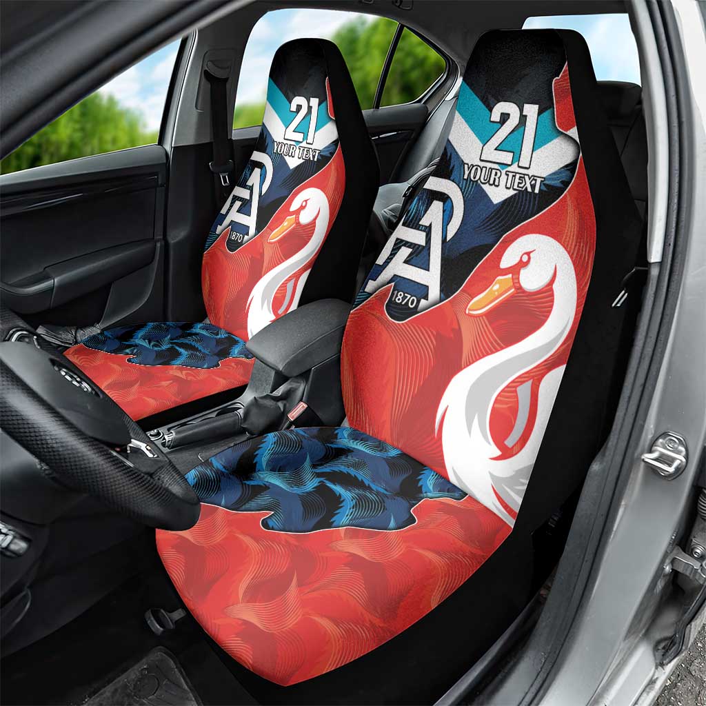 Swans-Port Adelaide Football Custom Car Seat Cover Cracked Metal Style