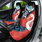 Swans-Port Adelaide Football Custom Car Seat Cover Cracked Metal Style