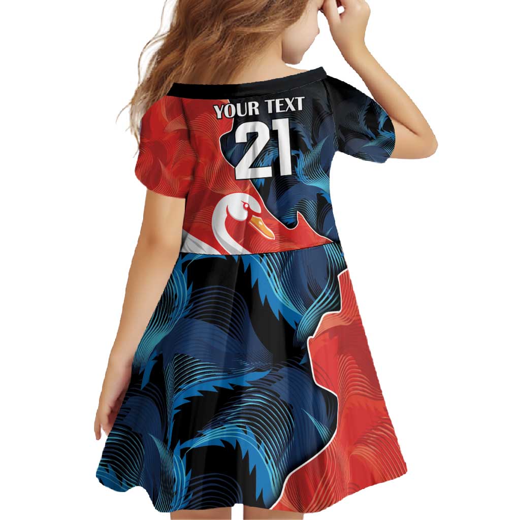 Swans-Port Adelaide Football Custom Family Matching Mermaid Dress and Hawaiian Shirt Cracked Metal Style