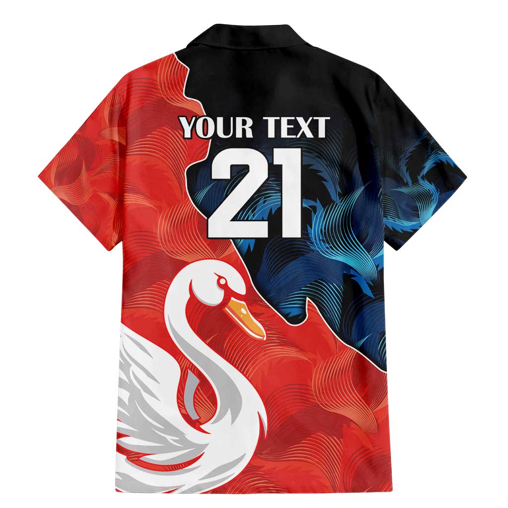 Swans-Port Adelaide Football Custom Family Matching Mermaid Dress and Hawaiian Shirt Cracked Metal Style