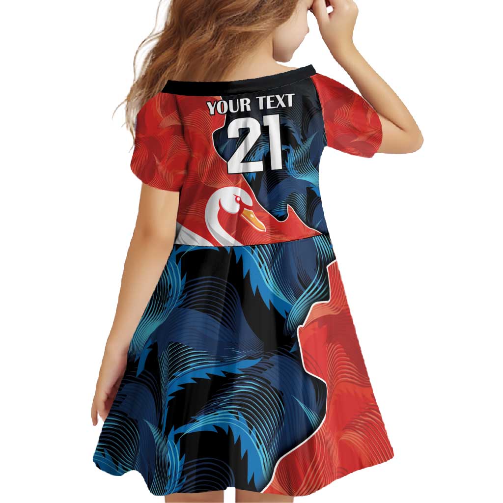 Swans-Port Adelaide Football Custom Family Matching Off Shoulder Maxi Dress and Hawaiian Shirt Cracked Metal Style