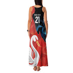 Swans-Port Adelaide Football Custom Family Matching Tank Maxi Dress and Hawaiian Shirt Cracked Metal Style