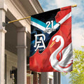 Swans-Port Adelaide Football Custom Garden Flag Cracked Metal Style