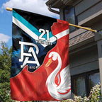 Swans-Port Adelaide Football Custom Garden Flag Cracked Metal Style