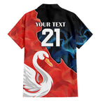 Swans-Port Adelaide Football Custom Hawaiian Shirt Cracked Metal Style