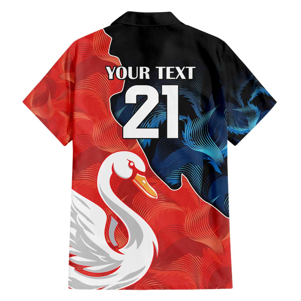 Swans-Port Adelaide Football Custom Hawaiian Shirt Cracked Metal Style