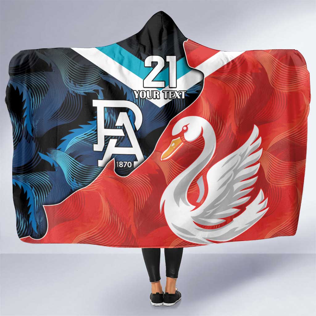 Swans-Port Adelaide Football Custom Hooded Blanket Cracked Metal Style