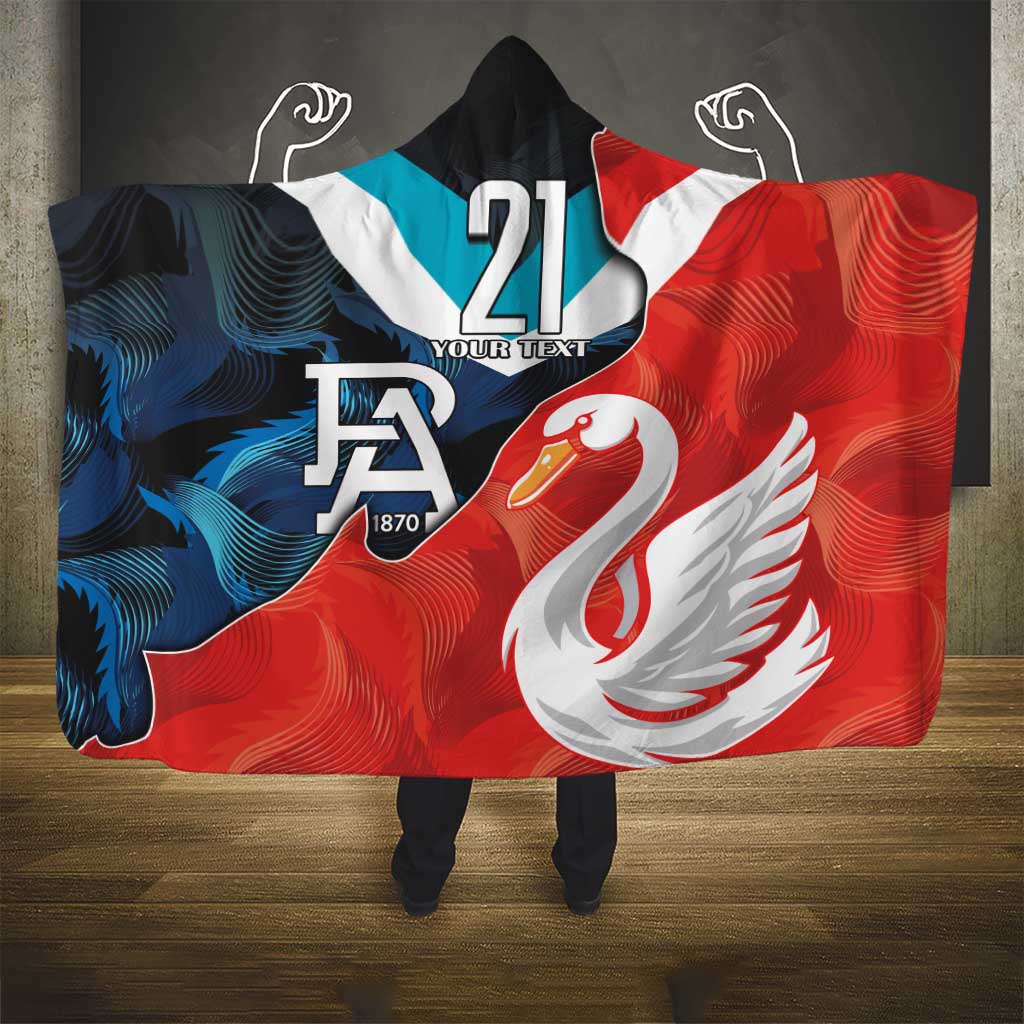 Swans-Port Adelaide Football Custom Hooded Blanket Cracked Metal Style