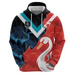 Swans-Port Adelaide Football Custom Hoodie Cracked Metal Style