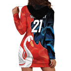 Swans-Port Adelaide Football Custom Hoodie Dress Cracked Metal Style