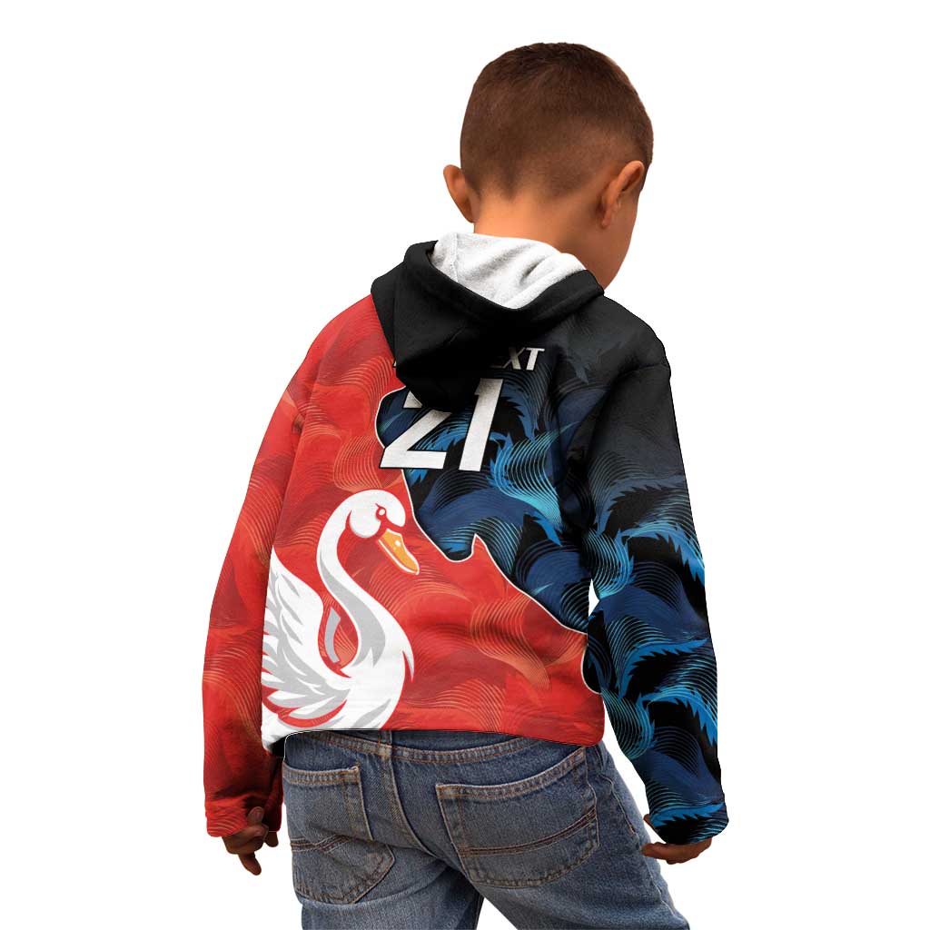 Swans-Port Adelaide Football Custom Kid Hoodie Cracked Metal Style
