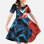 Swans-Port Adelaide Football Custom Kid Short Sleeve Dress Cracked Metal Style