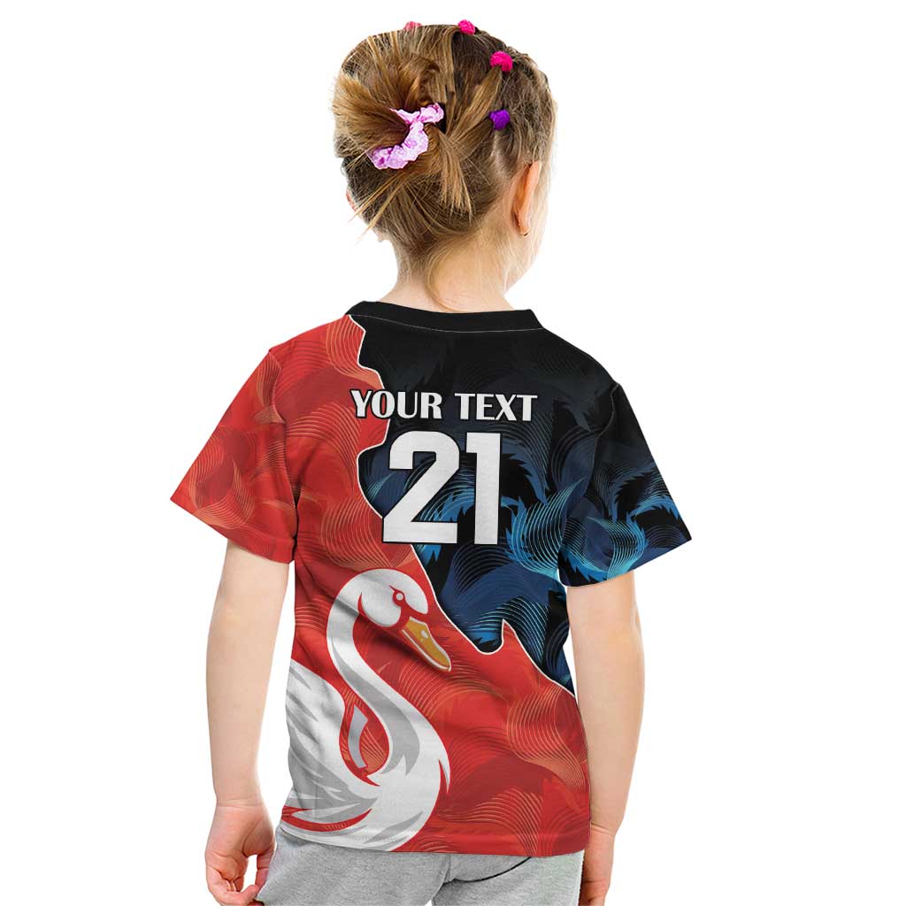 Swans-Port Adelaide Football Custom Kid T Shirt Cracked Metal Style