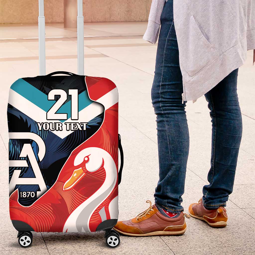 Swans-Port Adelaide Football Custom Luggage Cover Cracked Metal Style