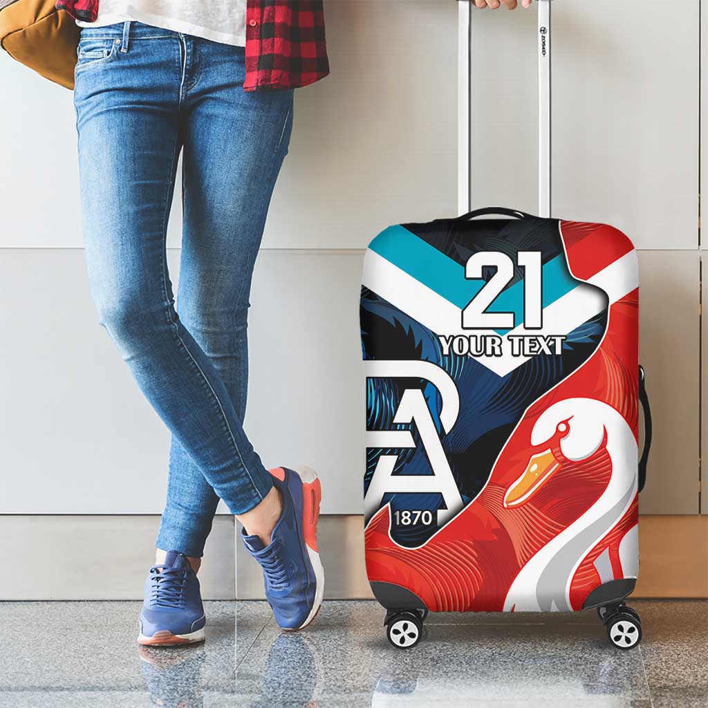 Swans-Port Adelaide Football Custom Luggage Cover Cracked Metal Style
