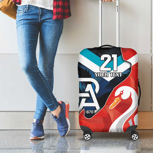 Swans-Port Adelaide Football Custom Luggage Cover Cracked Metal Style