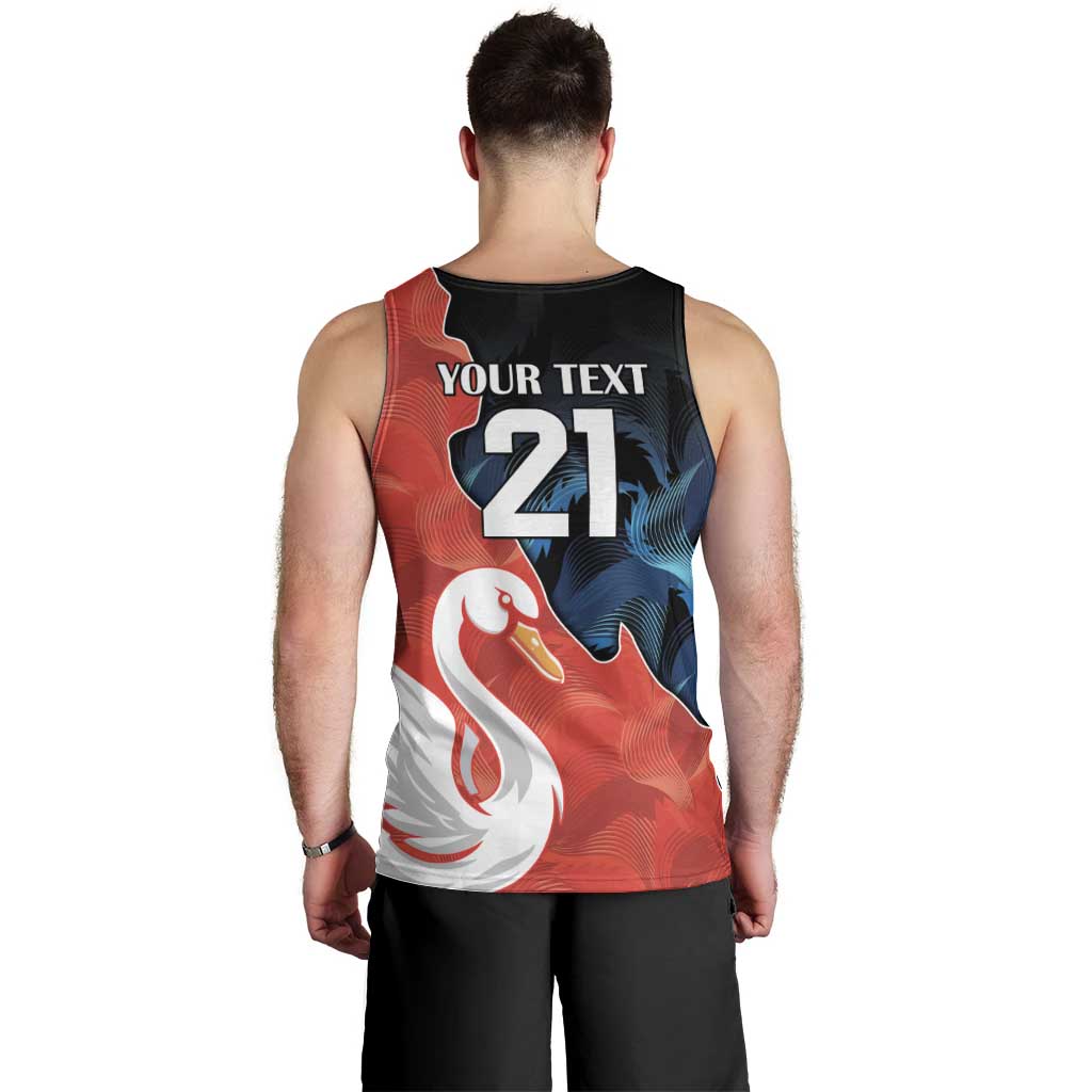 Swans-Port Adelaide Football Custom Men Tank Top Cracked Metal Style
